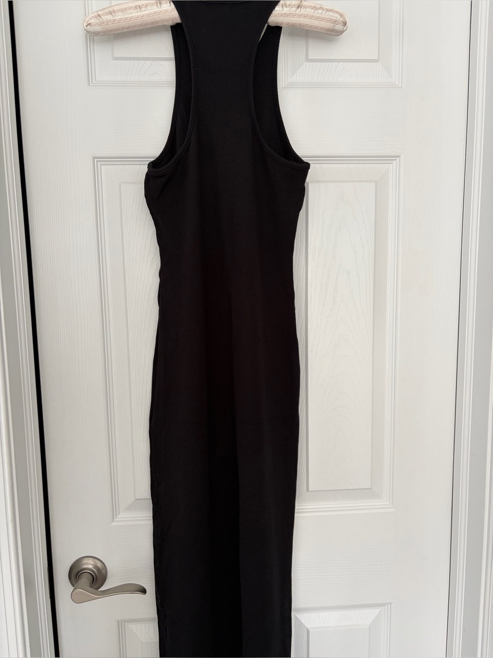 Off-White Black Ribbed Racerback Dress - Picture 3 of 16